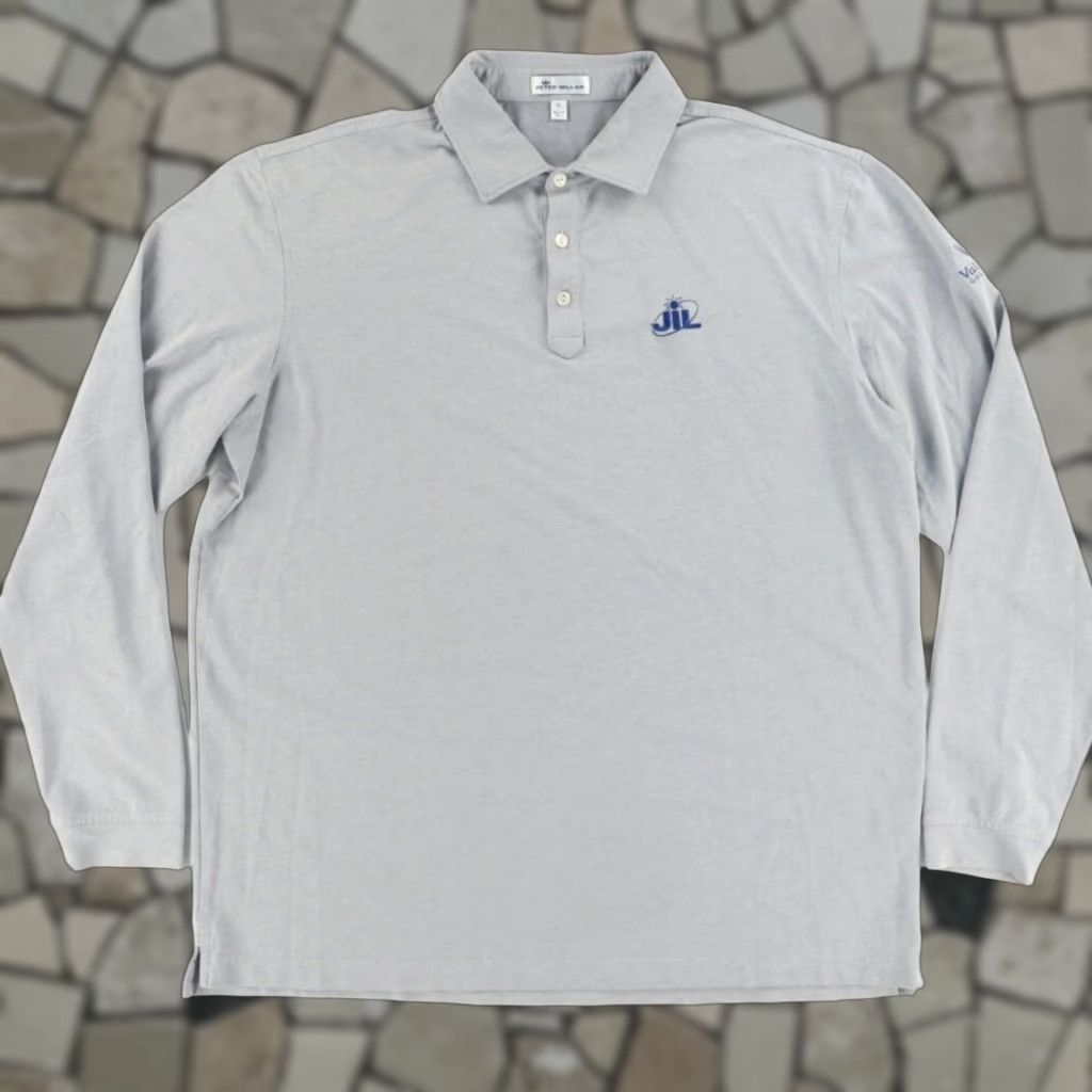 Peter Millar VINTAGE Peter Millar Valhalla GC Crown Crafted Knit Long Sleeve Polo Shirt Gray Mens XL Size US XL / EU 56 / 4 - 1 Thumbnail