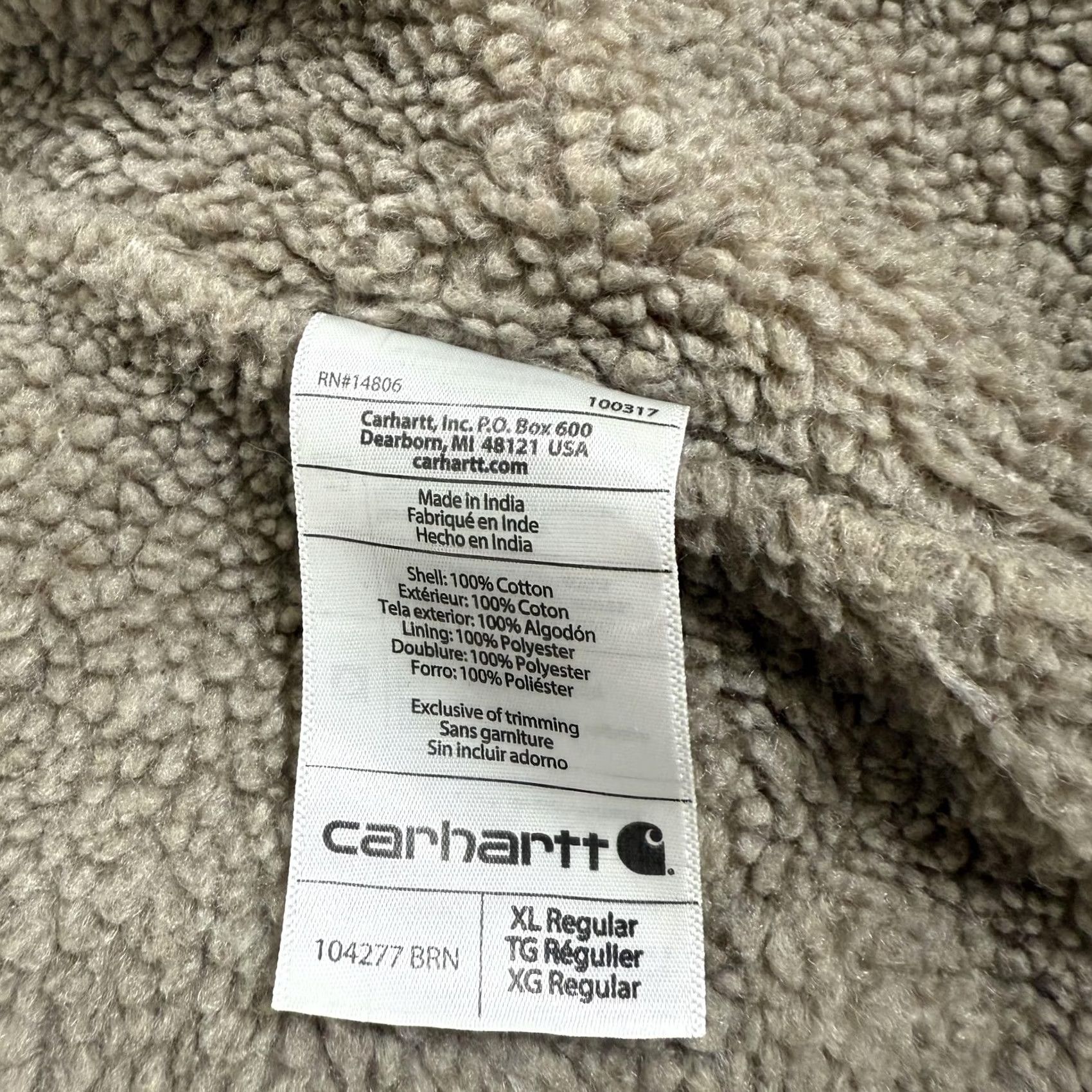 Carhartt Carhartt Vest Mens XL Brown Canvas Sherpa Lined Zip Up Workwear Size US XL / EU 56 / 4 - 7 Thumbnail