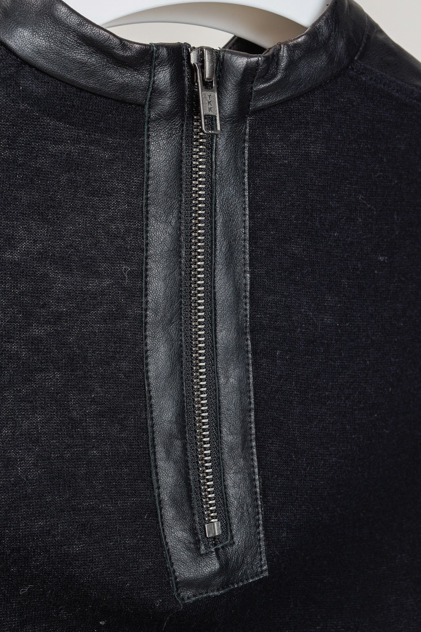 Helmut Lang Helmut Lang Black Angora Leather-Trim Cozy Long Sleeve Top Size S / US 4 / IT 40 - 8 Thumbnail