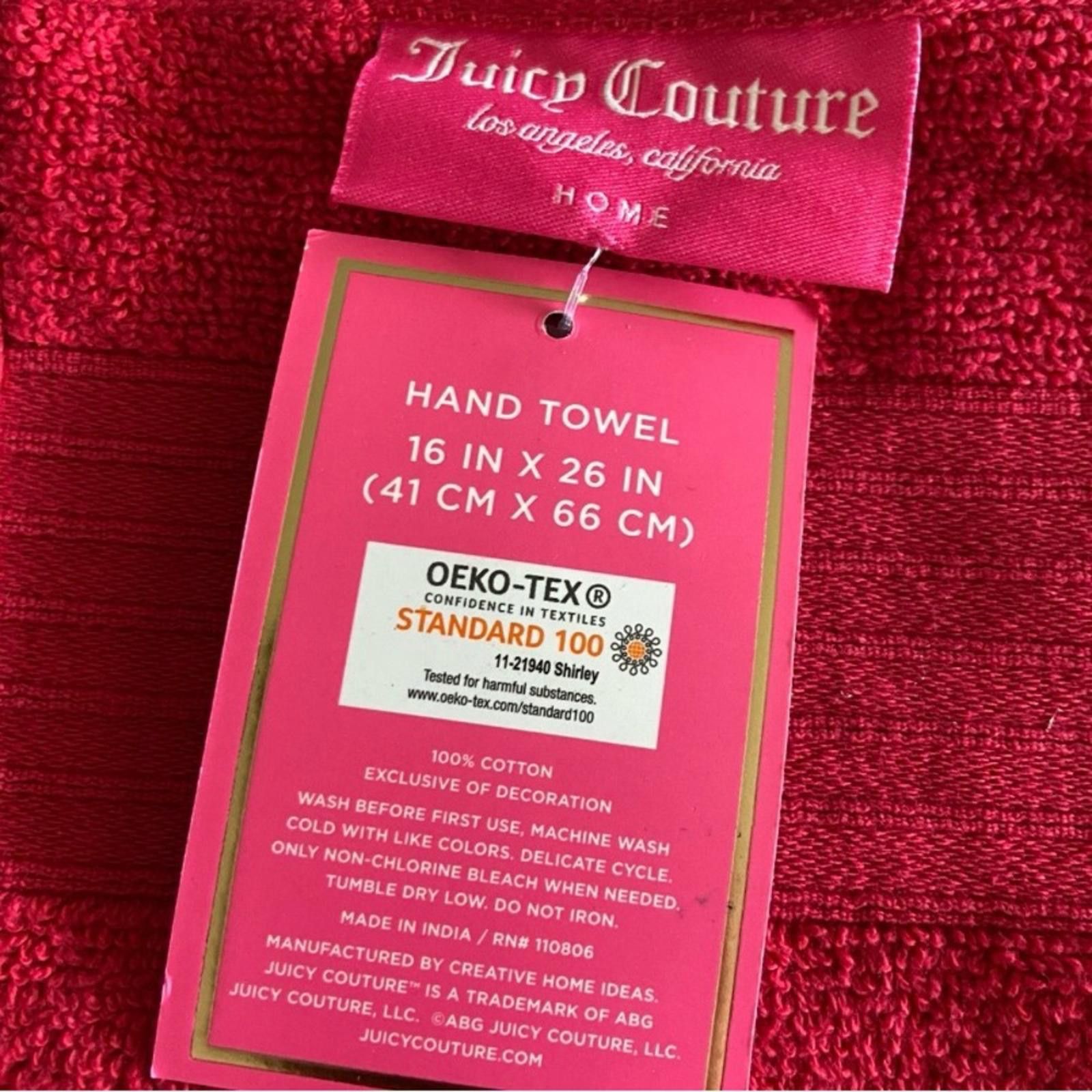 Juicy Couture Jeans Juicy Couture Pink Cotton Hand Towel NWT Size ONE SIZE - 3 Thumbnail
