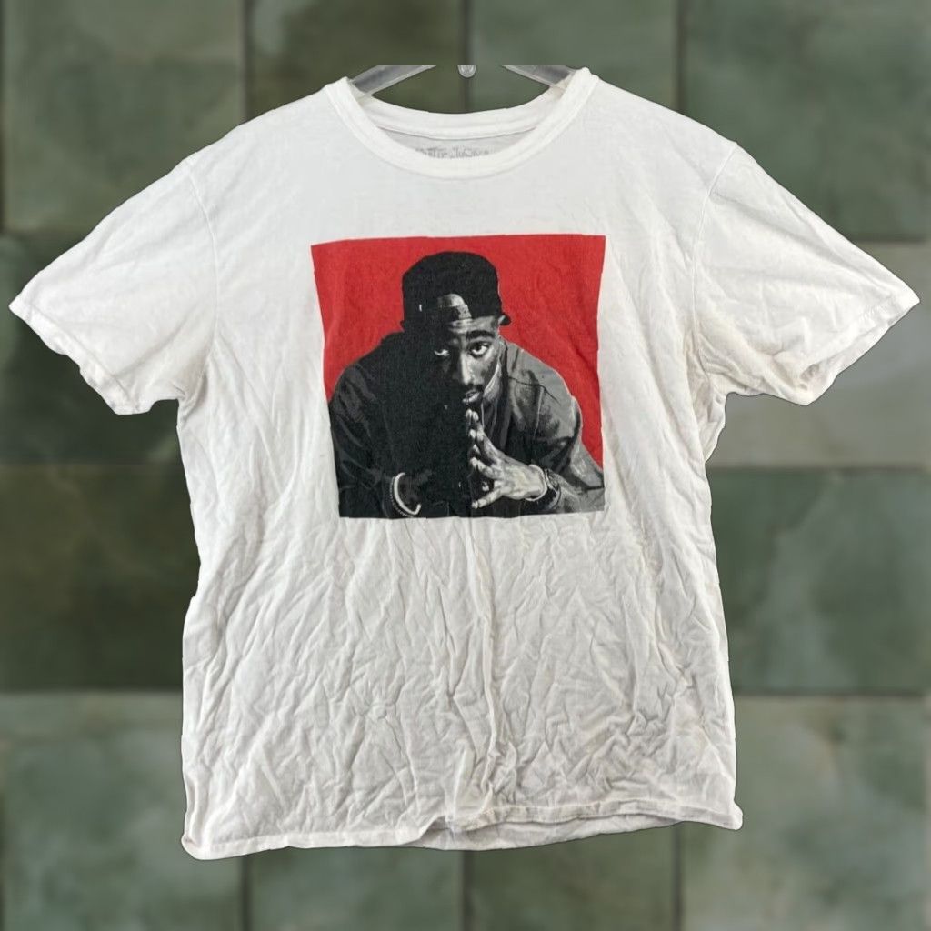 Vintage Poestic Justice Mens T-Shirt Large White Hip Hop Graphic Print Crew Neck Cotton Jersey Shirt Size US L / EU 52-54 / 3 - 1 Thumbnail