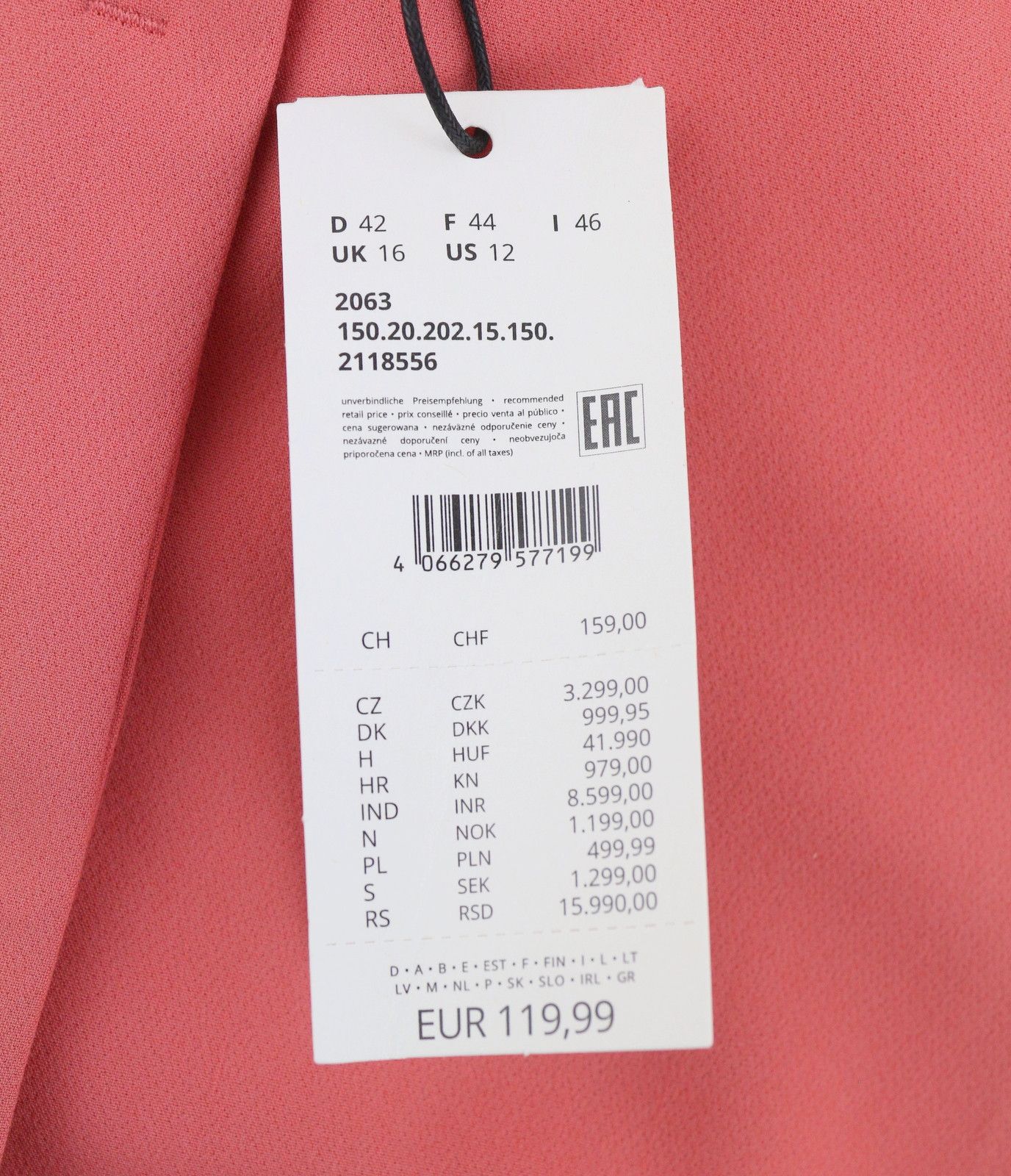 Other EU42 Pink Hidden Button Spread Neck Unlined 88038 Size XL / US 12-14 / IT 48-50 - 7 Thumbnail