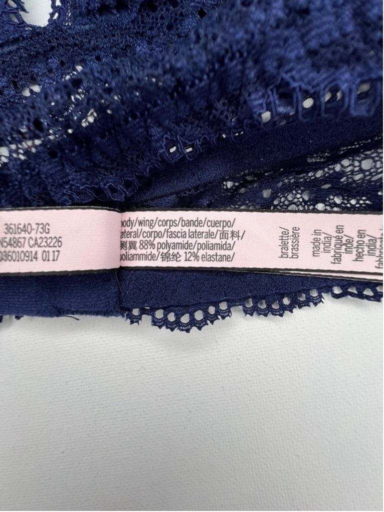 Victoria's Secret Victoria's Secret Navy Blue Lace Halter Style Bralette Size ONE SIZE - 6 Thumbnail