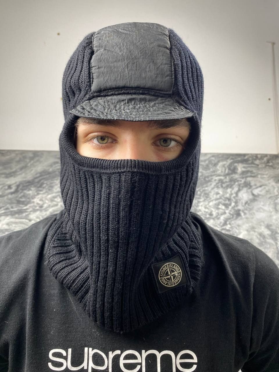 Stone Island Stone Island Balaclava Wool Nylon Metal Hat Beanie Men Black Size ONE SIZE - 1 Thumbnail