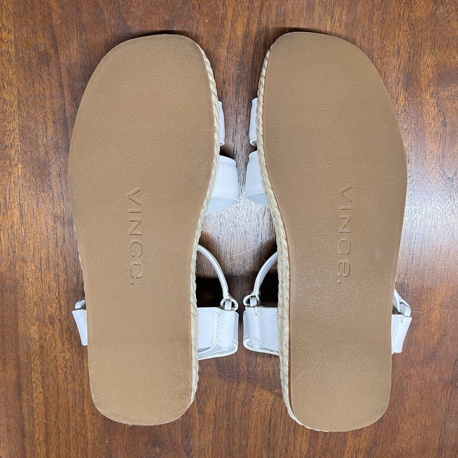 Other Vince Elian Leather Espadrille Sandal 6M White 36 EU Cork Size US 6 / IT 36 - 3 Thumbnail