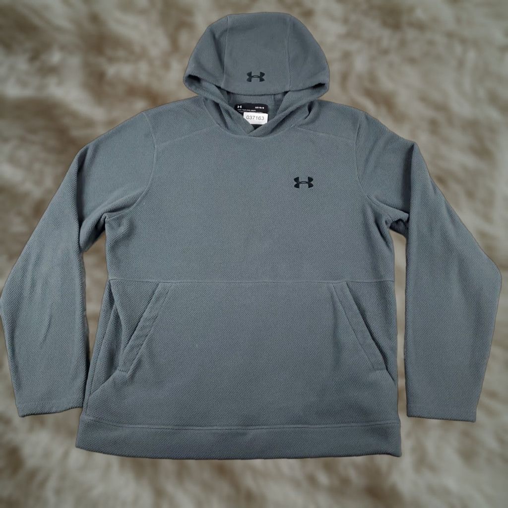 Under Armour VINTAGE Under Armour Hoodie Sweater Pullover Men Large Gray Casual Knit Logo Sports Size US L / EU 52-54 / 3 - 1 Thumbnail