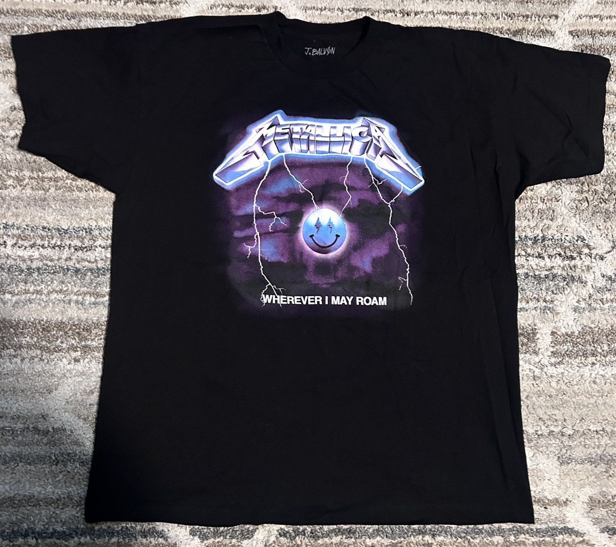J Balvin J Balvin Metallica Wherever I May Roam Black Purple T-Shirt Size US XXL / EU 58 / 5 - 2 Thumbnail