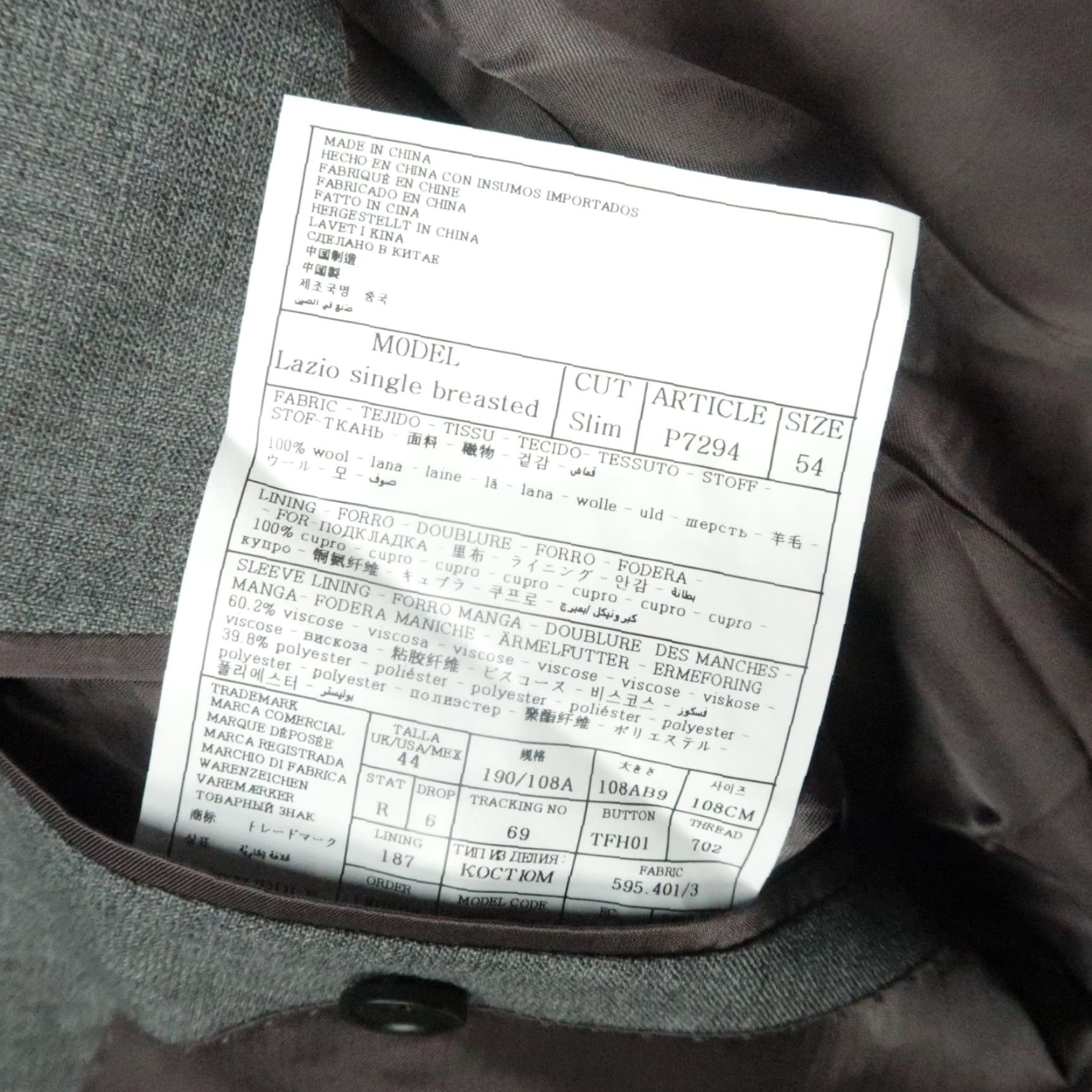 Suitsupply Suitsupply Blazer Men 44R Slim Fit Mid Gray Pure Wool Double-Vented Business Casual Size 44R - 7 Thumbnail