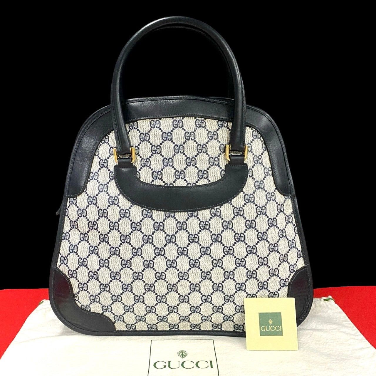 Gucci Handbag Navy Leather
