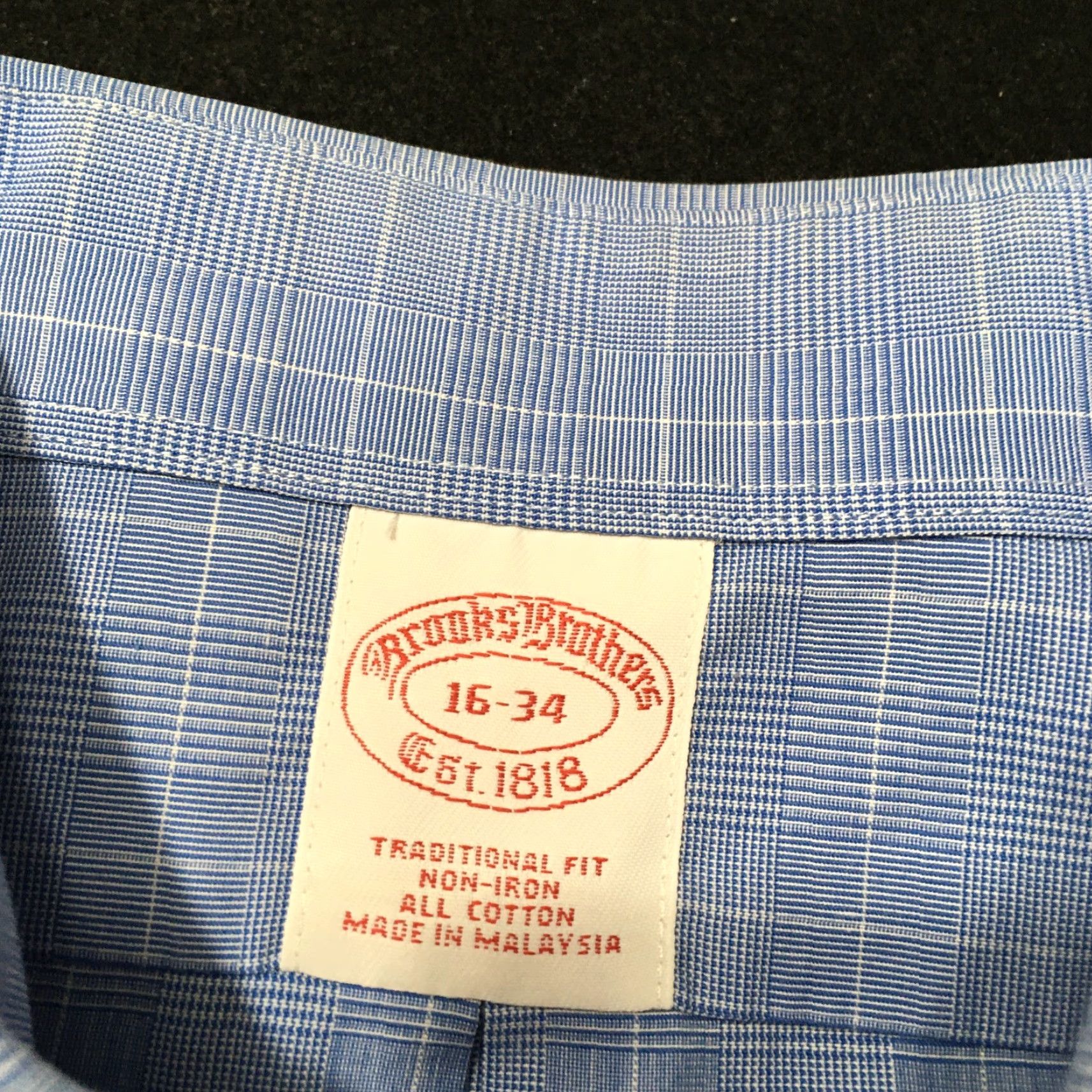 Brooks Brothers BROOKS BROTHERS Men's BLUE Non Iron Dress Shirt Size 16 34 Pattern Check Collar Button-Down Regular White? Size US L / EU 52-54 / 3 - 2 Thumbnail