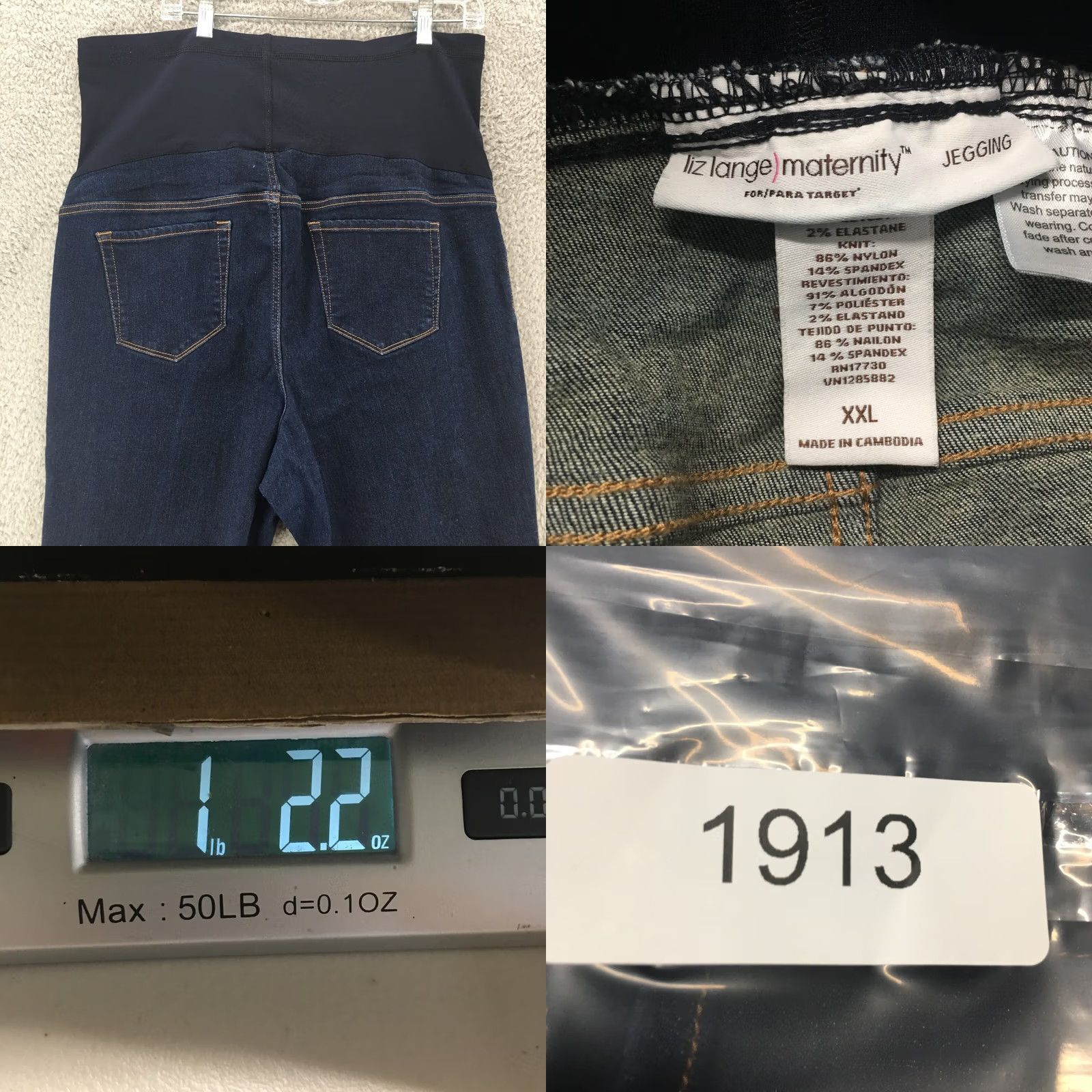 Vintage Liz Lange Maternity Jegging Jeans Womens 2XL Blue Dark Wash Low Rise Denim 5-Pocket Design Jeans Women Womens Maternity Skinny Jegging Size 40" / US 18 - 8 Thumbnail