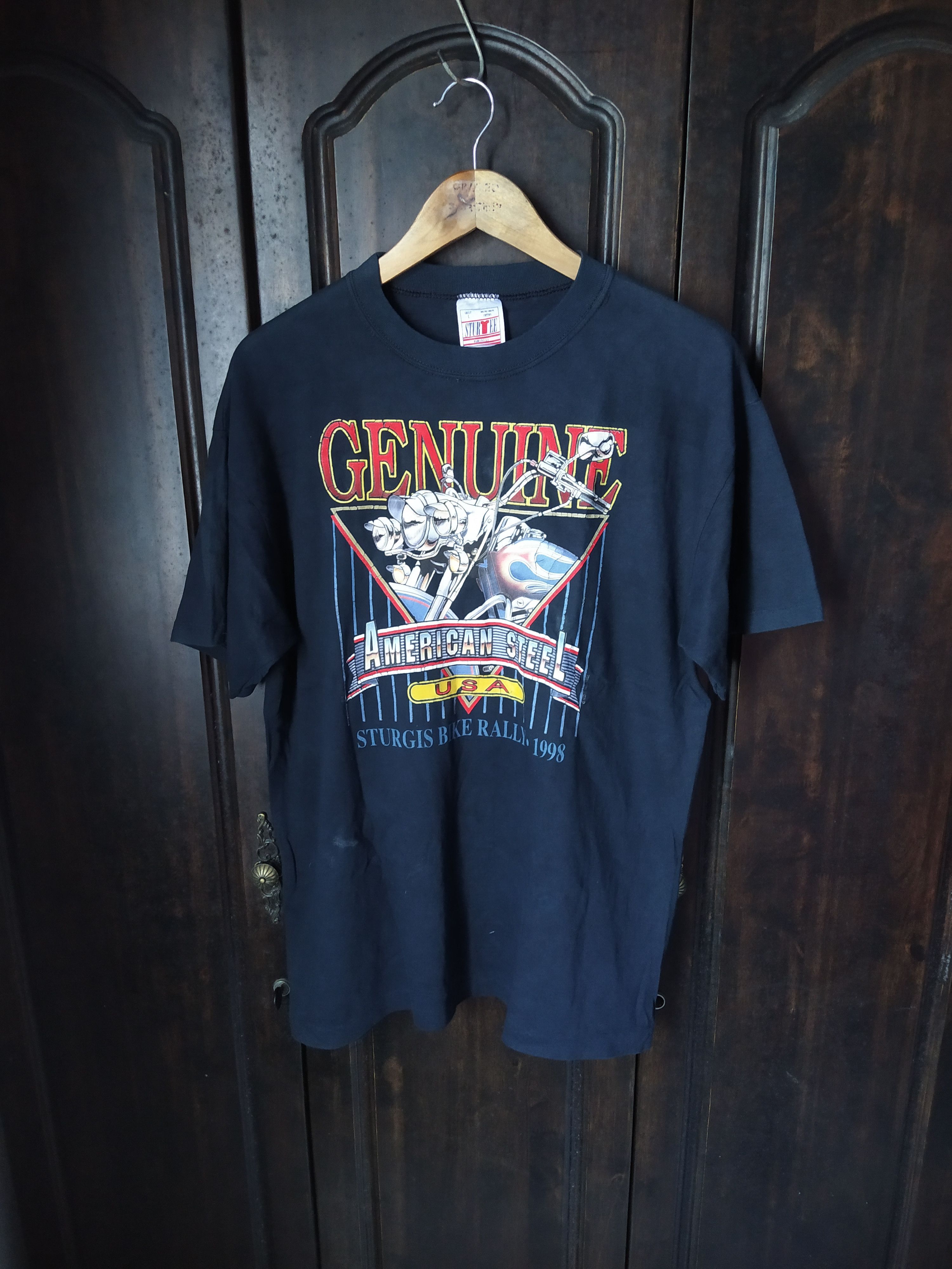 Vintage Vtg 1995 Sturgis Bike Rally Genuine American Steel USA Size US L / EU 52-54 / 3 - 1 Thumbnail