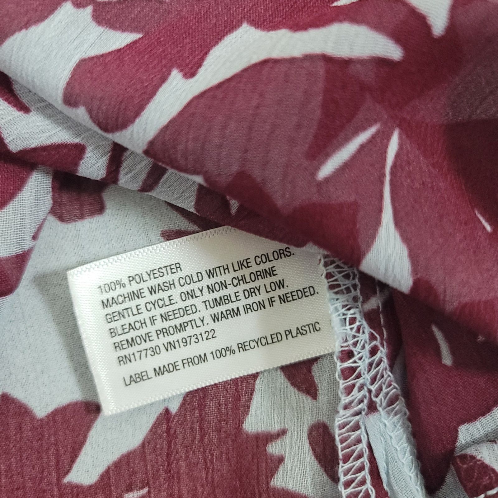 Other A New Day Blue Burgundy Sheer Floral Top XXL Band Collar Size XXL / US 16-18 / IT 52-54 - 5 Thumbnail