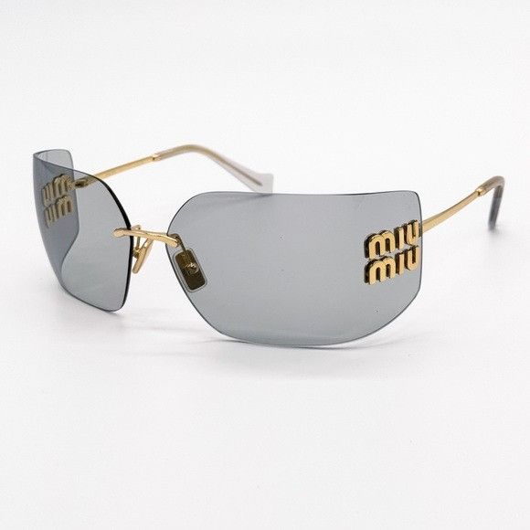 Miu Miu NEW SMU 54Y 5AK30B MIU MIU GOLD GREY WOMEN SUNGLASSES MU54YS Size ONE SIZE - 4 Thumbnail