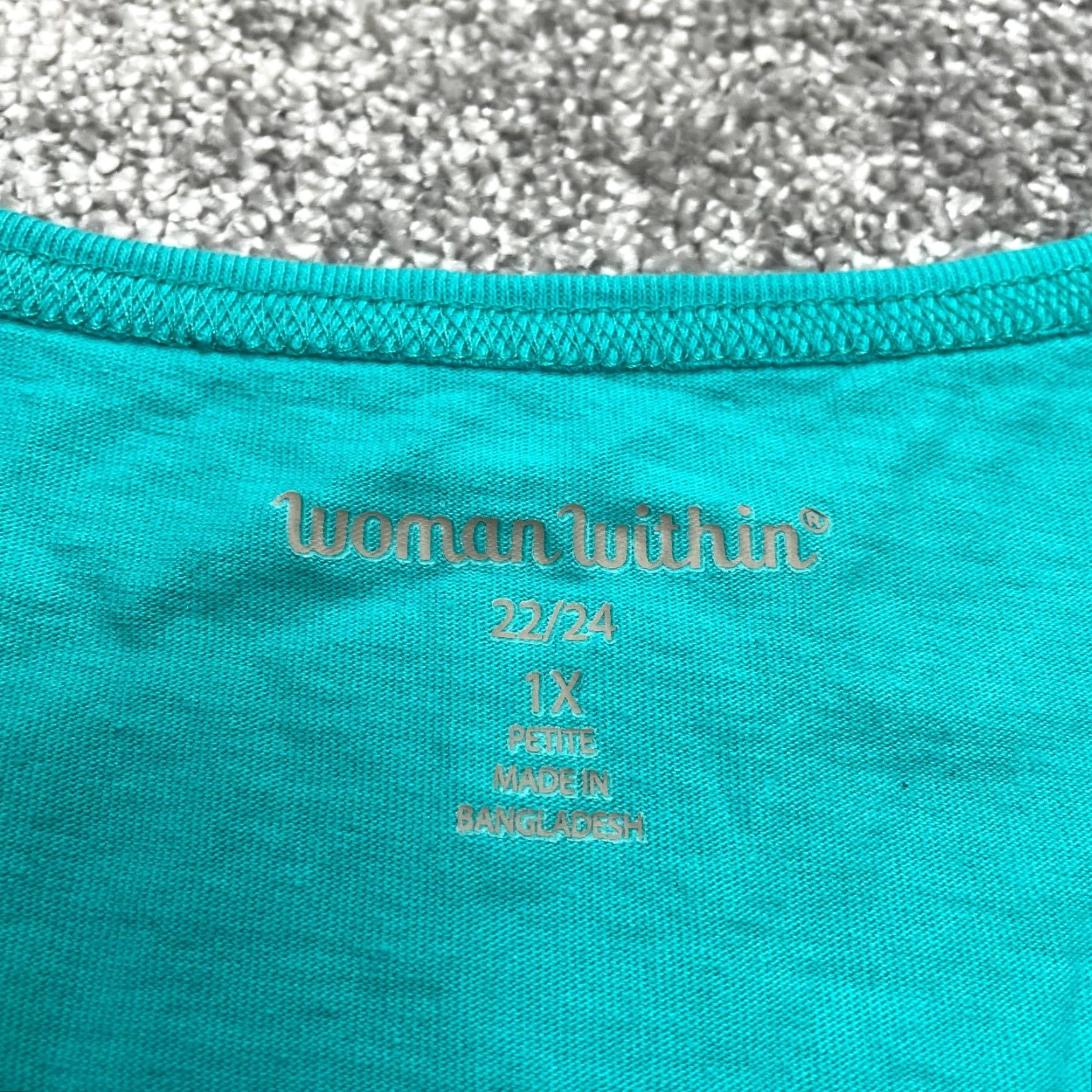 Vintage Woman Within Shirt Womens Plus Size 1X 22/24 Petite Blue Long Sleeve V Neck Top Size XL / US 12-14 / IT 48-50 - 2 Thumbnail