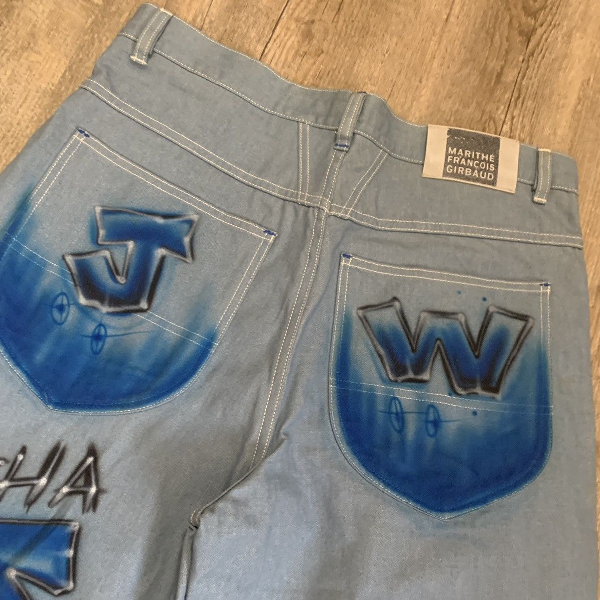 Marithe + Francois Girbaud “Chip Star” Girbaud Airbrush Jeans Size US 34 / EU 50 - 7 Thumbnail