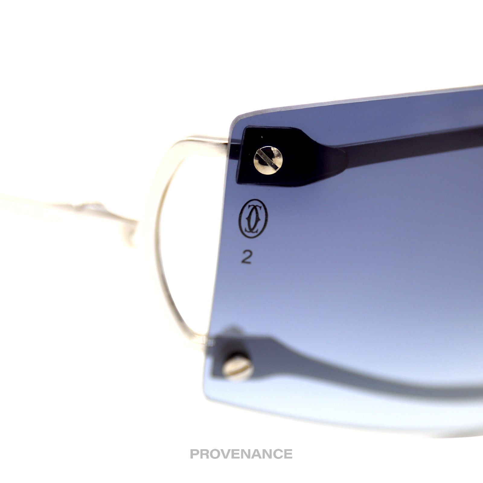 Cartier 🔴 Cartier C Decor Shield Sunglasses - Platinum Blue Size ONE SIZE - 7 Thumbnail