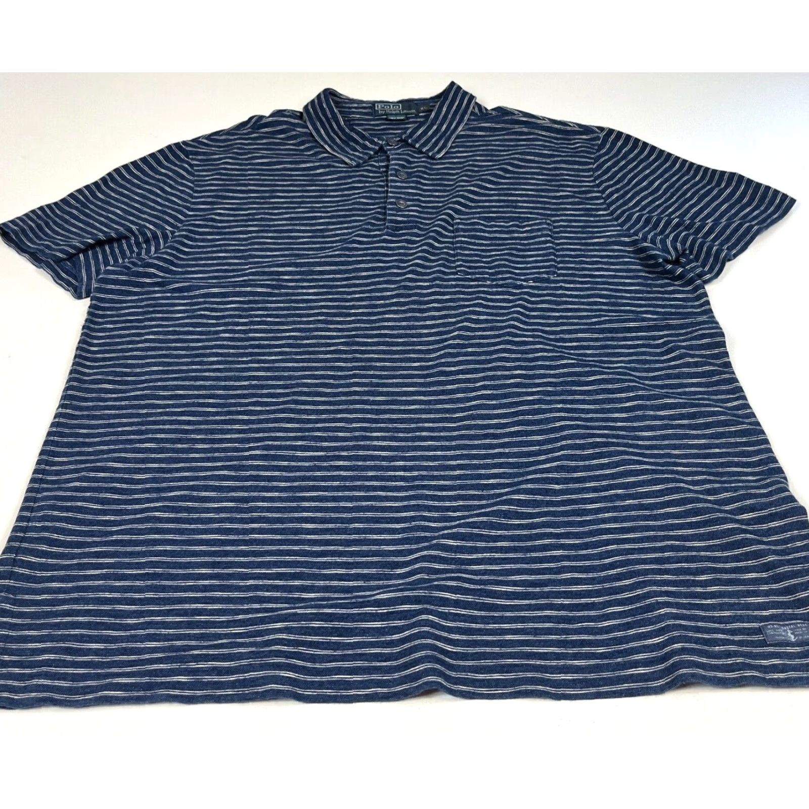 Polo Ralph Lauren Polo Ralph Lauren Polo Shirt Striped Short Sleeve XL Blue US-RL Coastal Resc. Nautical Mens Polo Size US XL / EU 56 / 4 - 3 Thumbnail