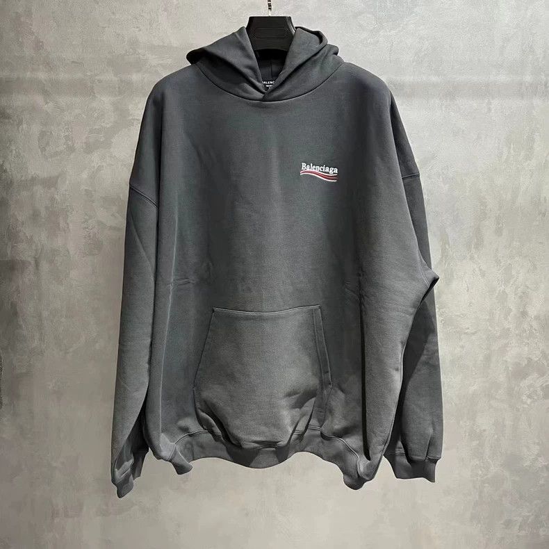 Balenciaga Balenciaga Grey logo printed pullover hooded long sleeve s Size US S / EU 44-46 / 1 - 1 Thumbnail