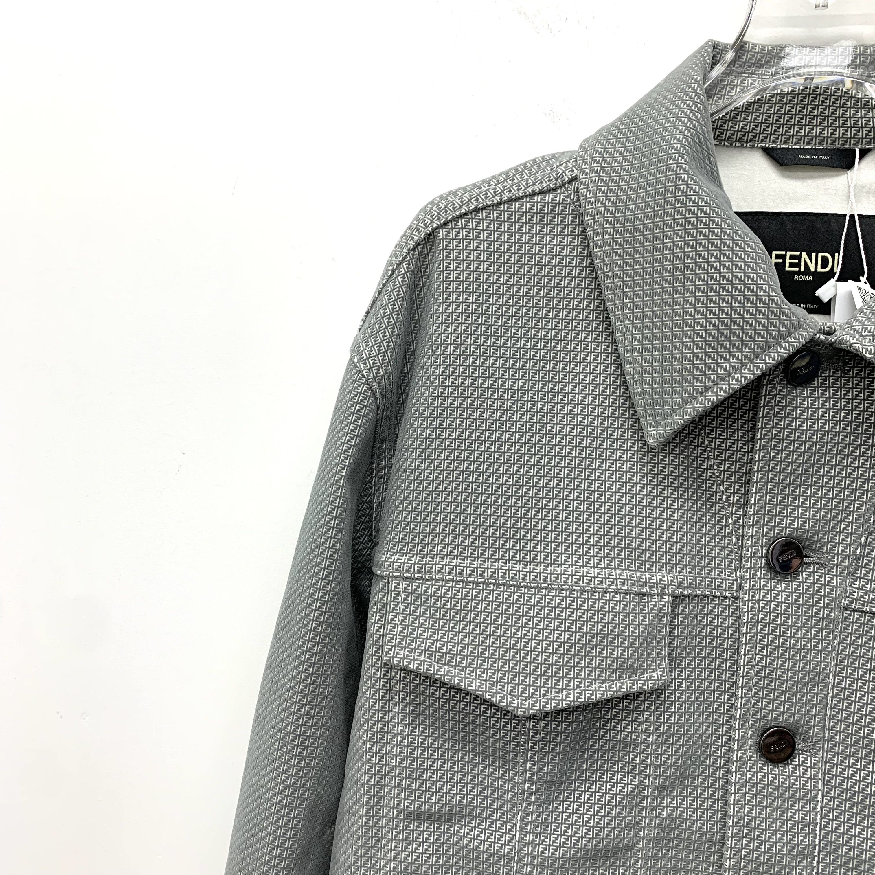 Fendi Fendi Cotton Jacket – Grey Logo Denim (Size S) Size S / US 4 / IT 40 - 5 Thumbnail