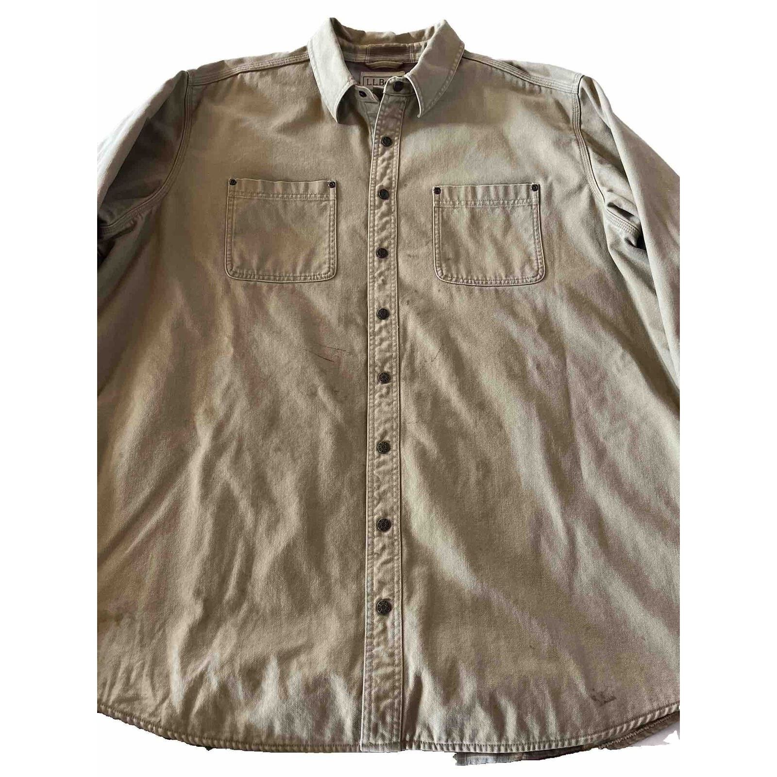 L.L. Bean LL Bean Vintage Men’s XXLT Brown Canvas Snap Shacket Jacket Size US XXL / EU 58 / 5 - 1 Thumbnail