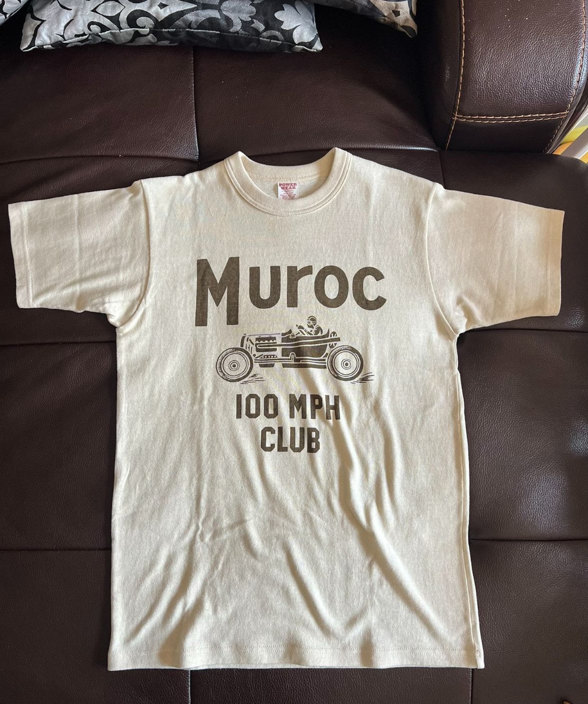 image of Freewheelers Muroc 1920-30S Racing Short Sleeve T-Shirt in Beige, Men's (Size Small)