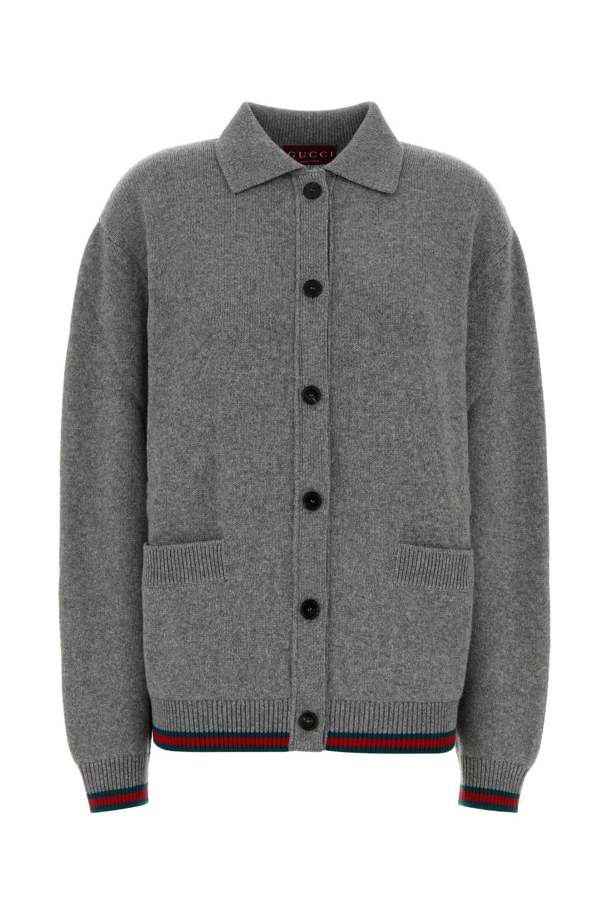 Gucci Grey Wool Blend Oversize Cardigan Size S / US 4 / IT 40 - 1 Thumbnail