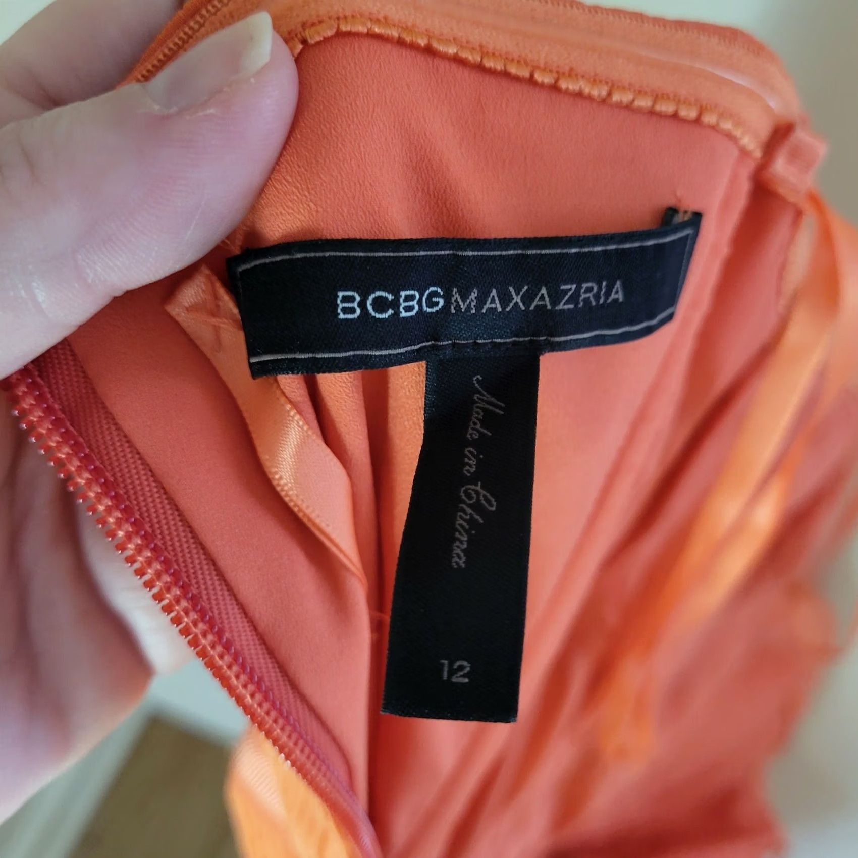 Bcbgmaxazria BCBGMAXAZRIA Maxi Dress 12 Pink Formal Floor Length Strapless Silk Chiffon 52" Long Sleeveless Sweetheart Wedding Colorful Size XL / US 12-14 / IT 48-50 - 7 Thumbnail