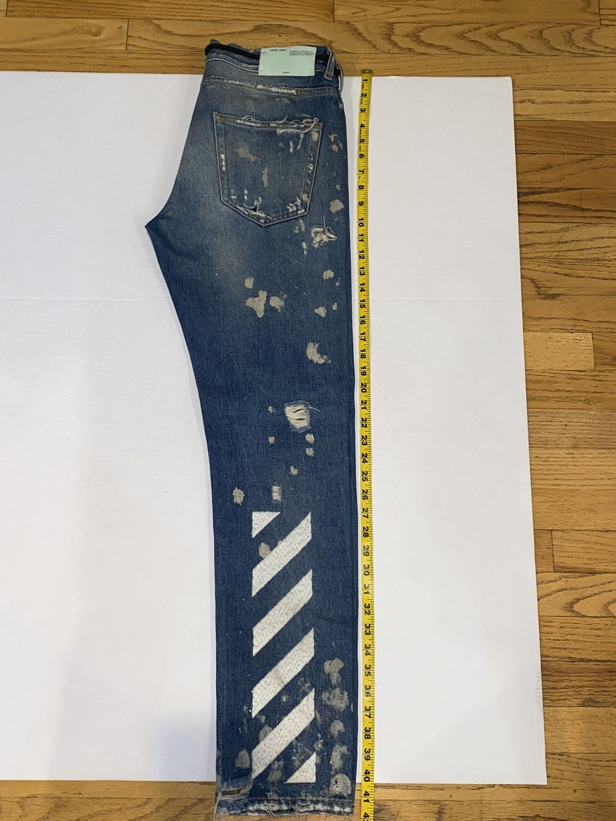 Off-White Off White blue Denim Early Collection s. 30 diagonal stripe Size US 30 / EU 46 - 11 Thumbnail