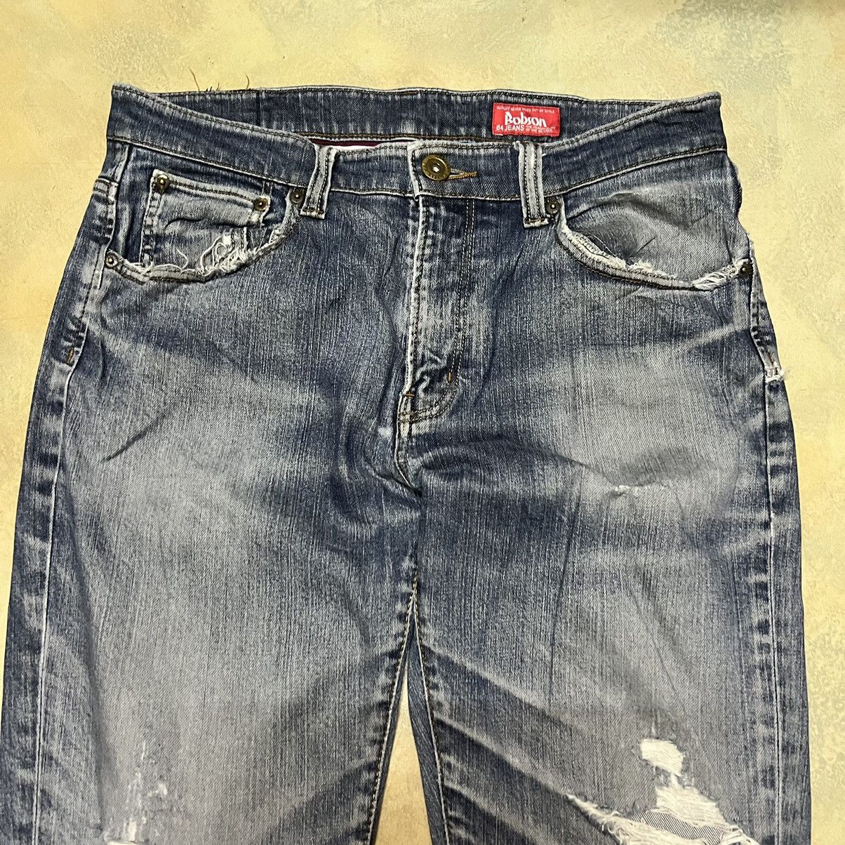 Japanese Brand Vintage Bobson Distressed Blue Denim Jeans Size US 34 / EU 50 - 3 Thumbnail