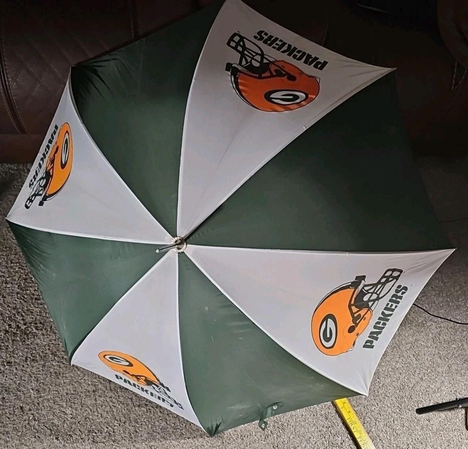 NFL Vintage Green Bay Packers Helmets Approx 40" Canopy Umbrella Size ONE SIZE - 1 Thumbnail