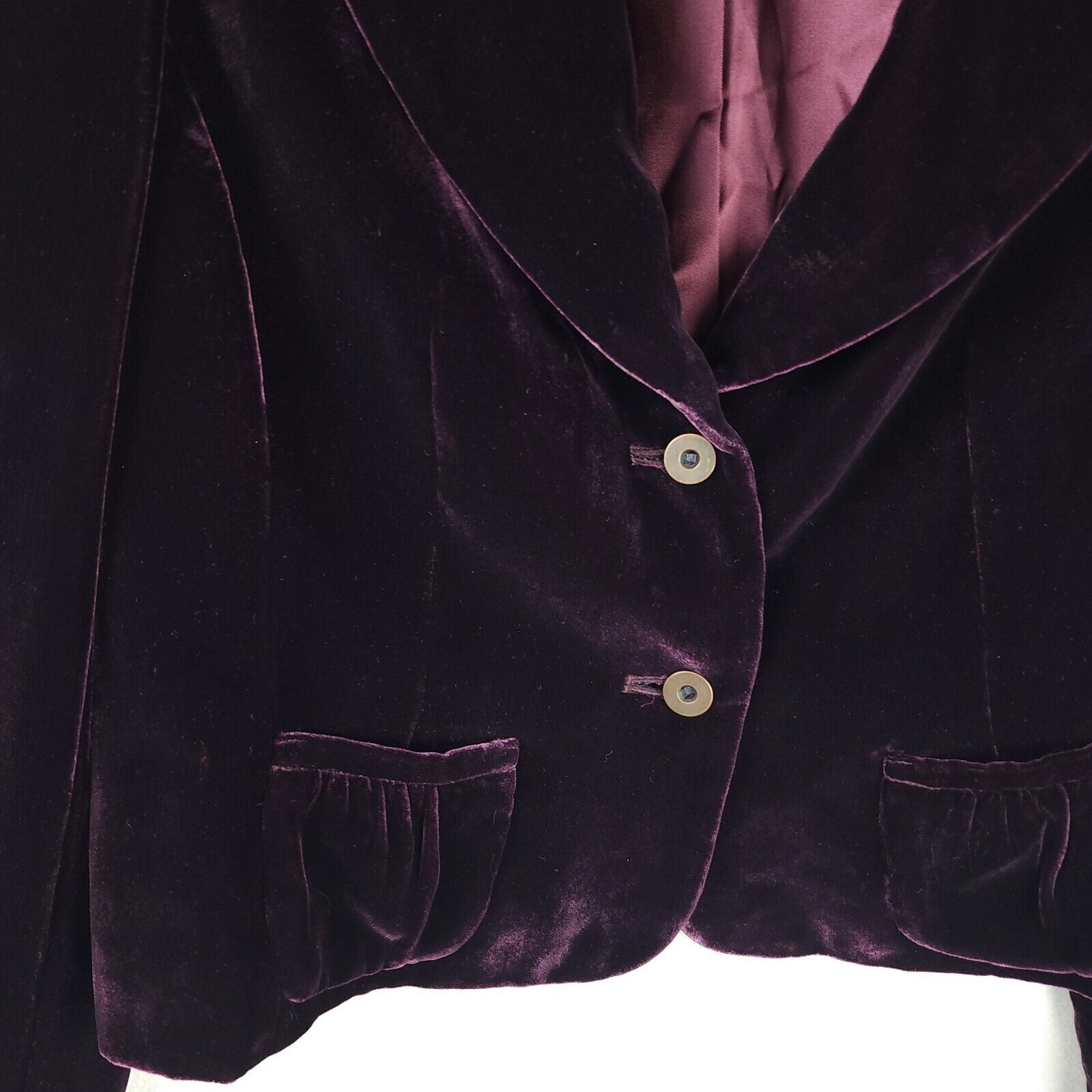 Vintage Caslon Red Velvet Long Sleeve Blazer Jacket Size 8P Rayon Size M / US 6-8 / IT 42-44 - 4 Thumbnail