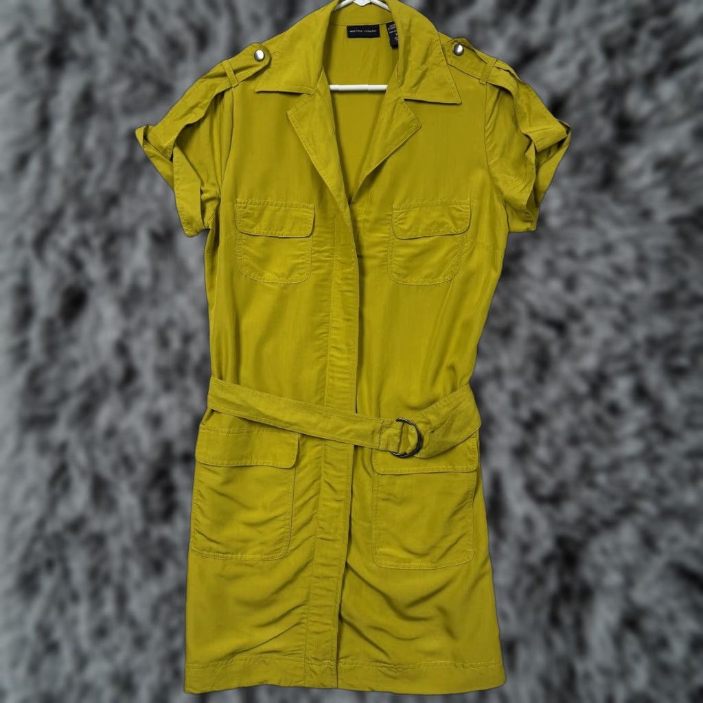 Vintage New York & Company Shirt Dress M Belted Safari Retro 70s Utility Military Office Women Size M / US 6-8 / IT 42-44 - 1 Thumbnail