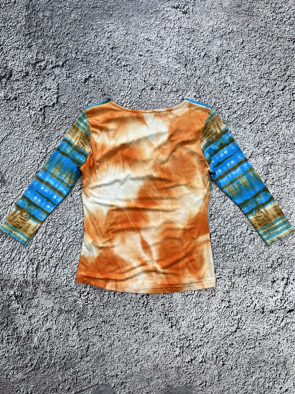Japanese Brand Vintage 90s abstract mesh sleeve printed 3/4 top size M Size M / US 6-8 / IT 42-44 - 7 Thumbnail