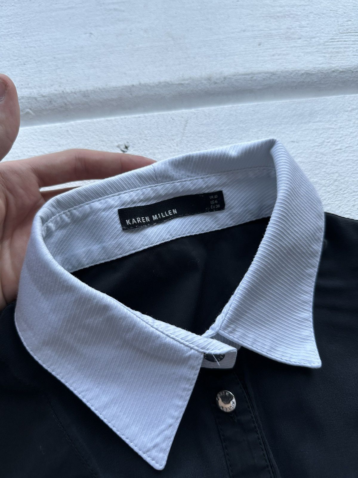 Karen Millen 🚨Vintage Asymmetrical Office Y2K Shirt Karen Millen 00s Size M / US 6-8 / IT 42-44 - 4 Thumbnail