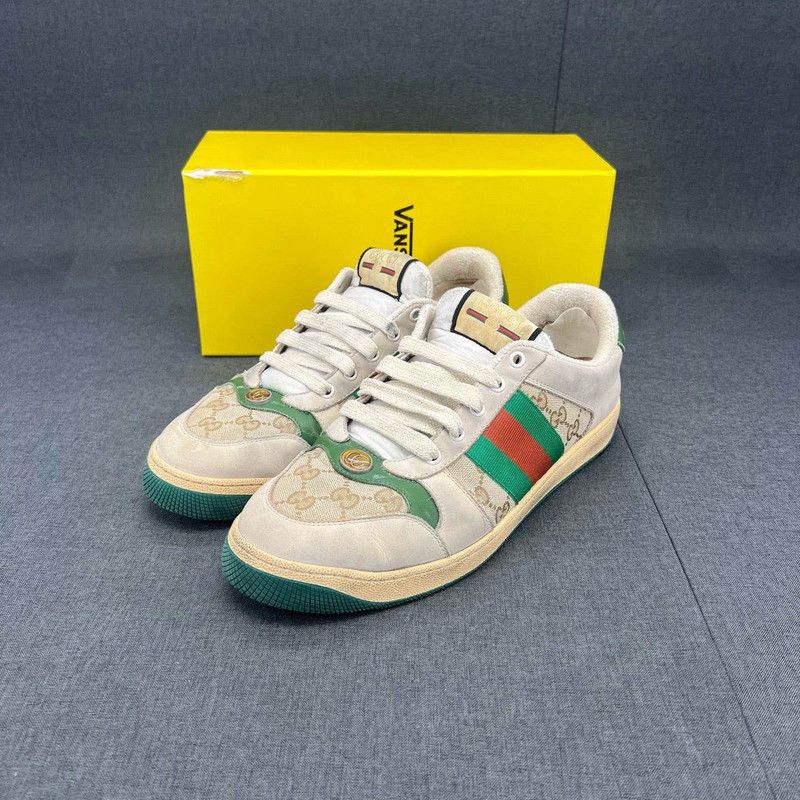 Gucci Gucci Screener Low-Top Leather Sneakers for Men 0079 Size US 9.5 / EU 42-43 - 1 Thumbnail