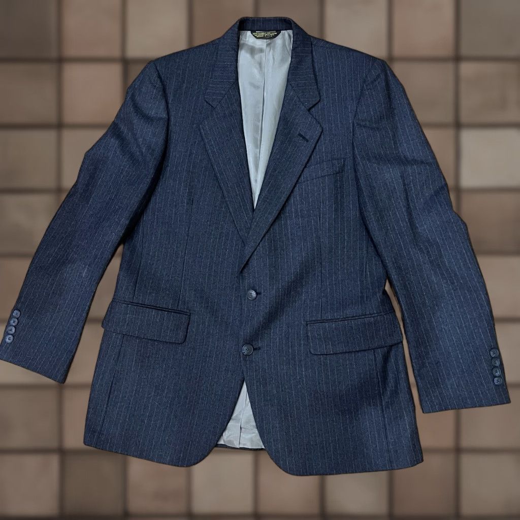Pierre Cardin Pierre Cardin Sanger Harris Blazer Jacket Charcoal Gray Wool Blend 2 Button Notch Lapel Double-Vented Regular 41R Men Sport Coat Suit Blazer Size 42R - 1 Thumbnail