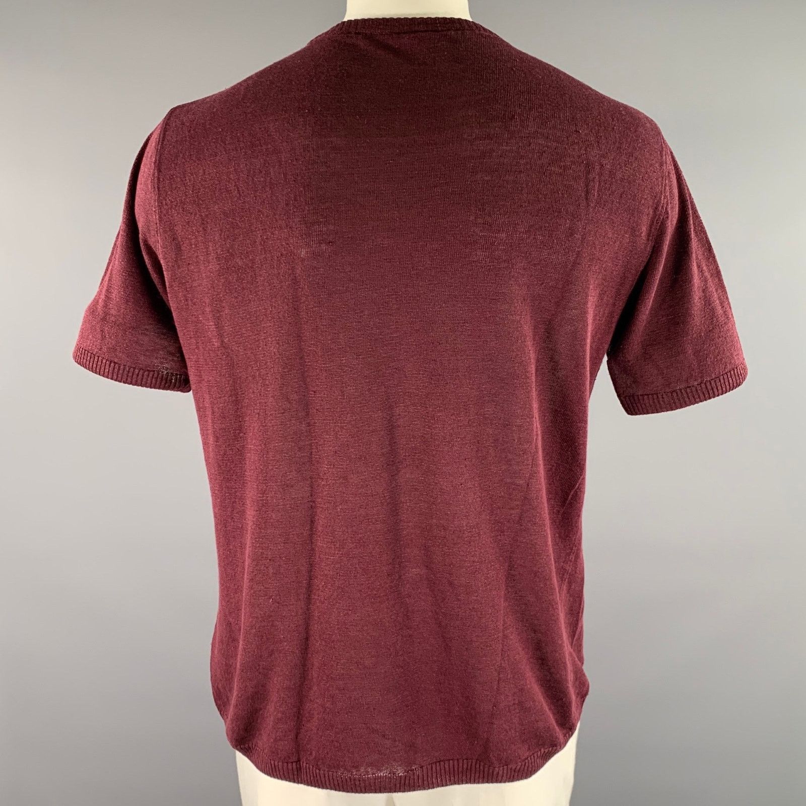 GRP GRP Size L Burgundy Knit Linen T-shirt Size US L / EU 52-54 / 3 - 4 Thumbnail