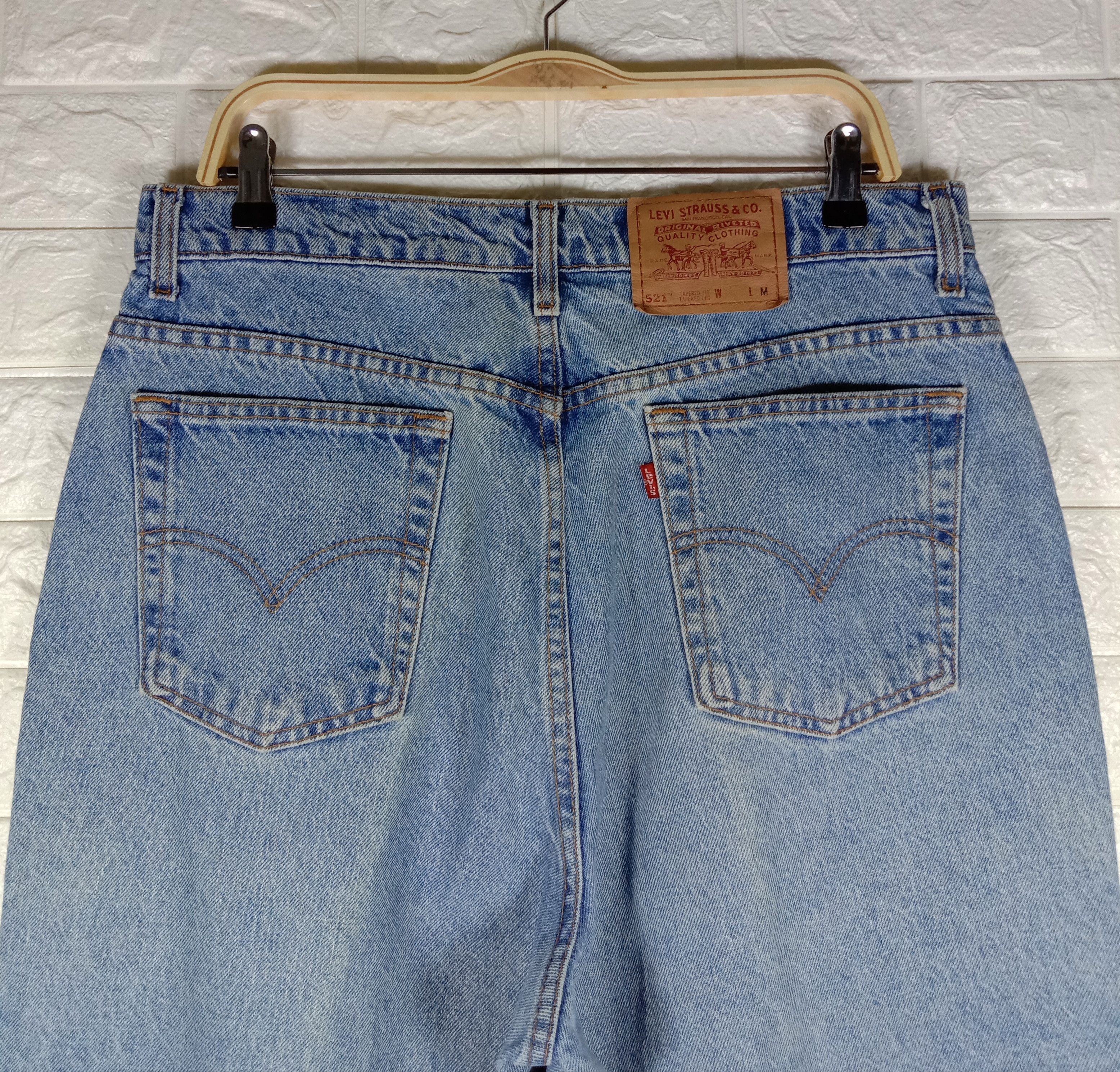 Levi's Vintage 90s Levi's 521 Jeans Blue Wash Tapered Fit Denim Size 33" - 6 Thumbnail