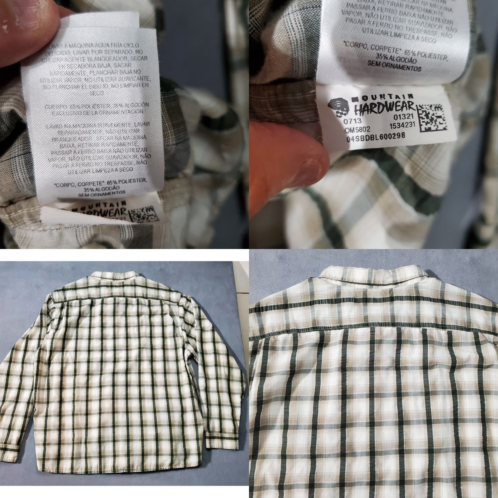 Mountain Hardwear Mountain Hardwear Shirt Mens 2XL Beige Green Brown Check Outdoor Long Sleeve Shirt Size US XXL / EU 58 / 5 - 8 Thumbnail