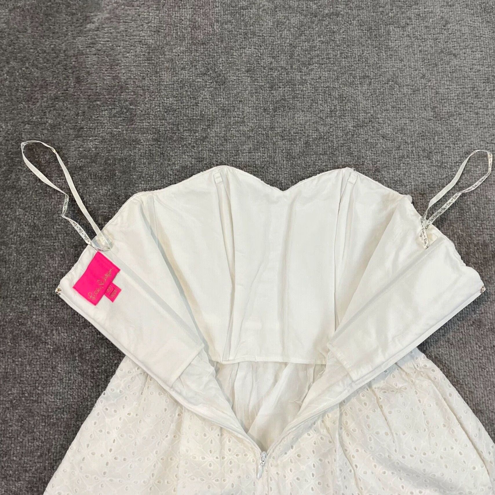 Lilly Pulitzer Lilly Pulitzer Dress Womens Size 00 White Eyelet Marta Resort Diamond Knit Prep Size XXS / US 00 / IT 34 - 3 Thumbnail