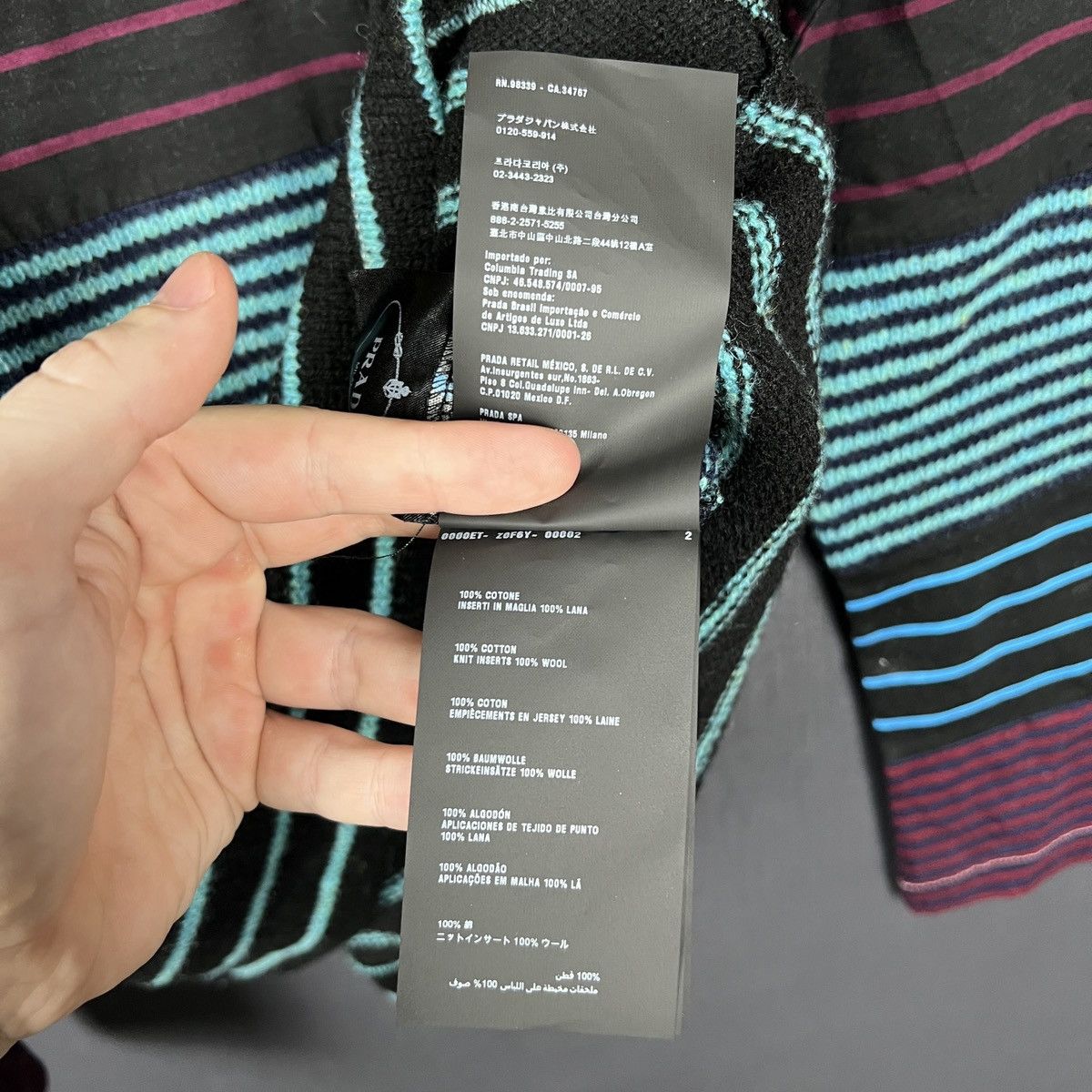 Prada Prada Multi-Fabric Striped Graphic women’s Long Sleeve S Size S / US 4 / IT 40 - 9 Thumbnail