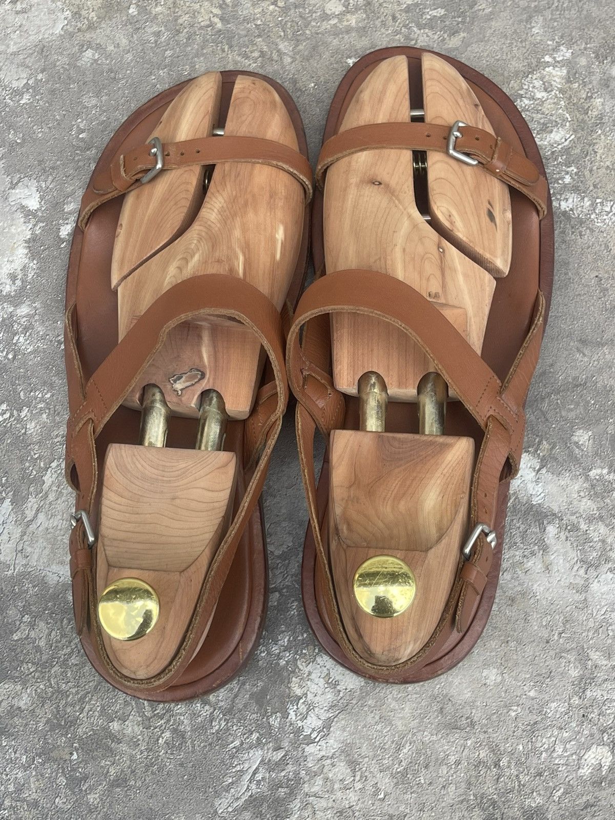 Hermes 🟤 Brown strappy sandals Size US 9 / EU 42 - 4 Thumbnail