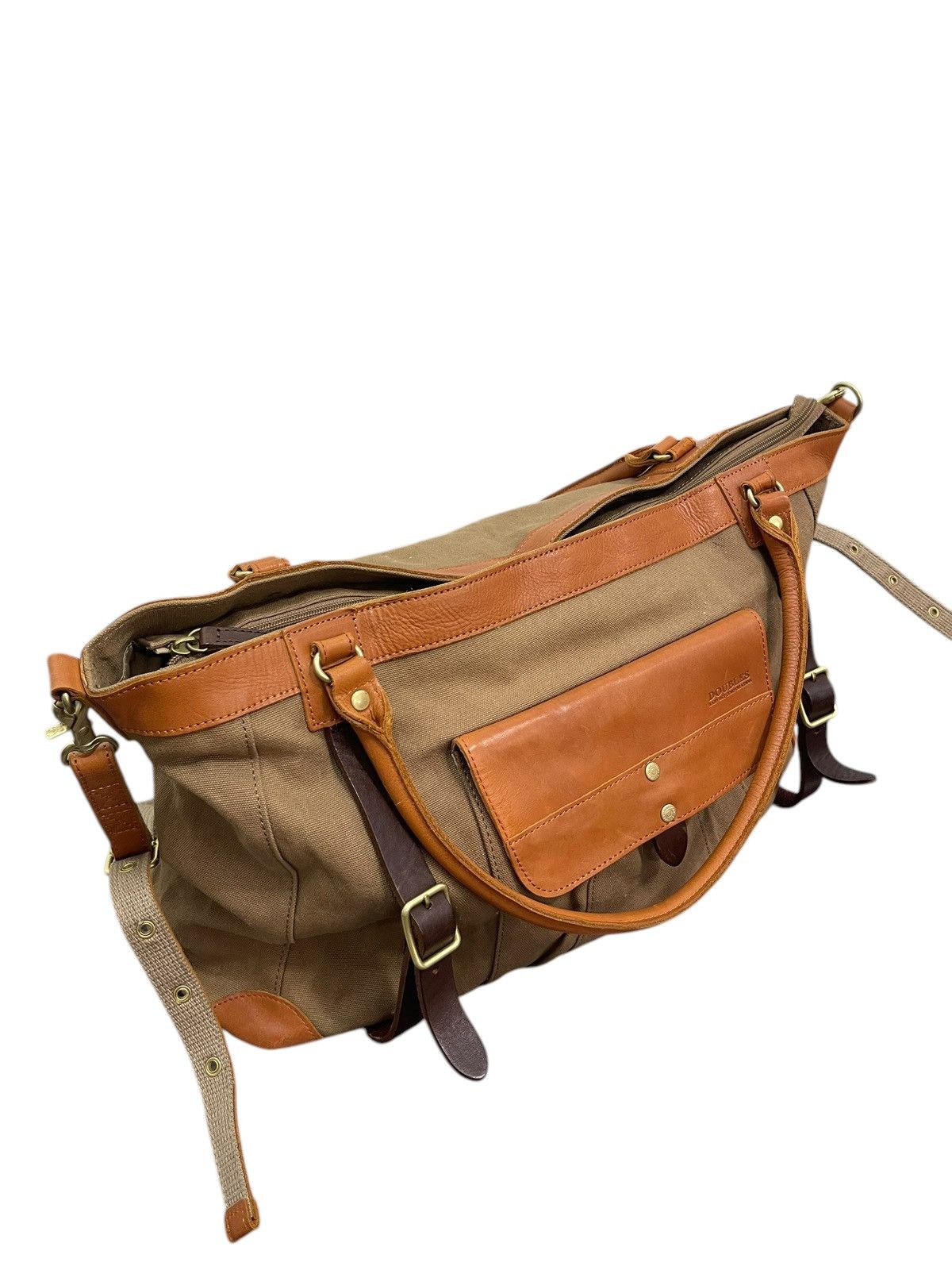 Genuine Leather Leather Cotton Doubles Duffle Bag 1🟩7 Size ONE SIZE - 6 Thumbnail