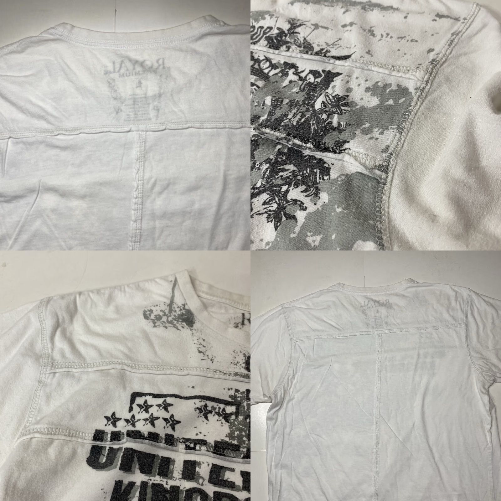 Affliction VINTAGE Royal Premium T-Shirt Men L White Graphic Grunge Crew Neck Short Sleeve 90s Style Size US L / EU 52-54 / 3 - 8 Thumbnail