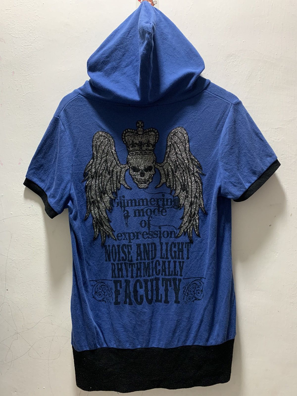 If Six Was Nine Y2k Dig Deep poem Cross skull Punk style hood Tee Size US M / EU 48-50 / 2 - 1 Thumbnail