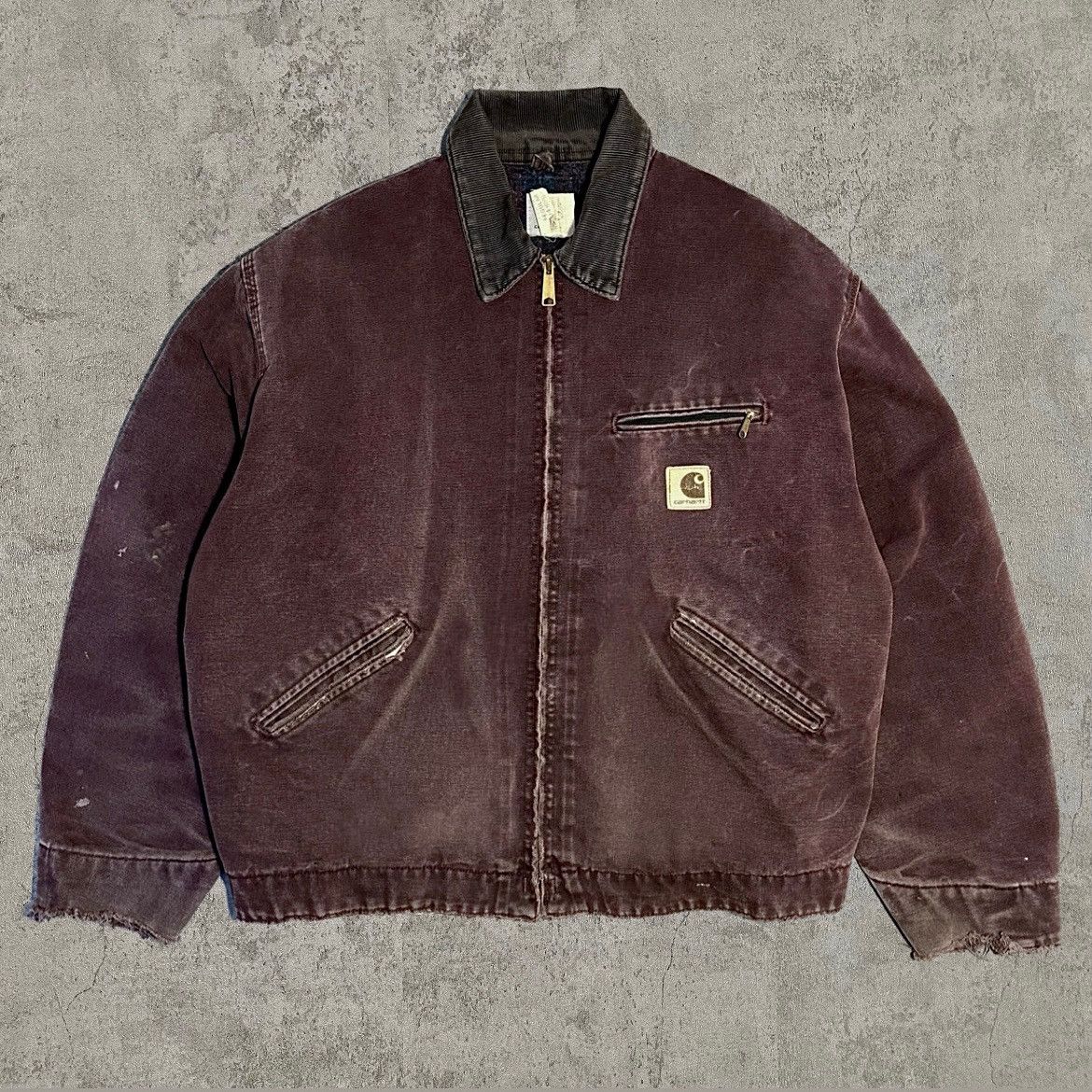 image of Carhartt Jacket Detroit J43 Brg Vintage Purple Burgundy, Men's (Size XL)