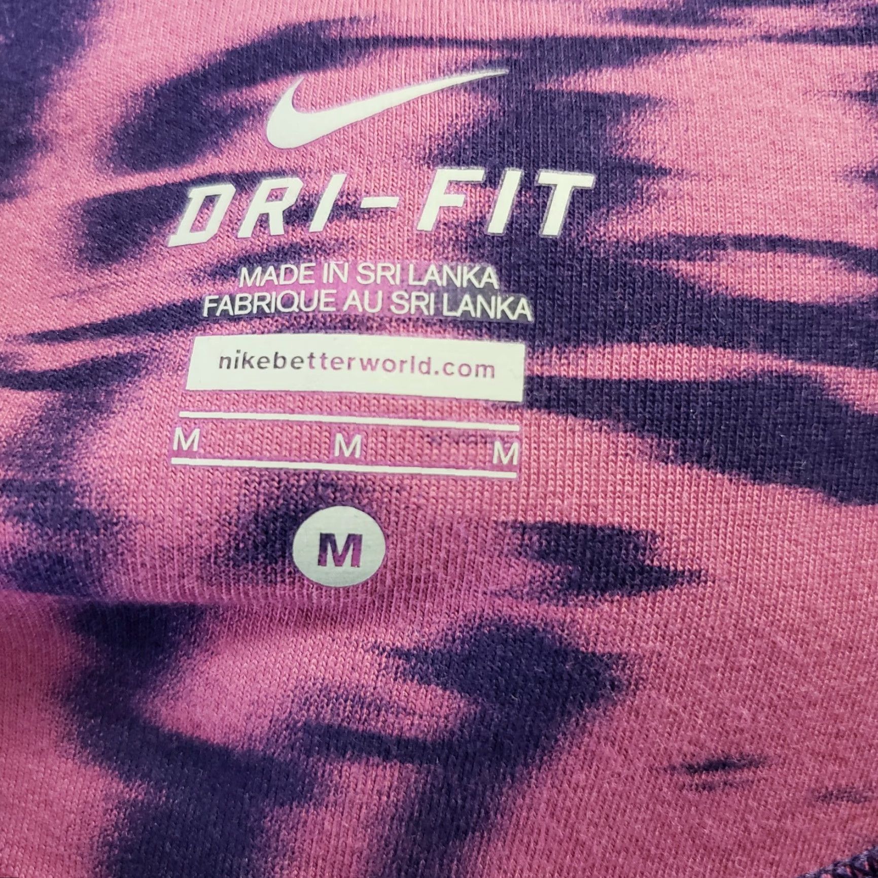Nike Nike Womens Capri Leggings Size M Purple Mid Rise Cotton Blend Size 32" / US 10 / IT 46 - 7 Thumbnail
