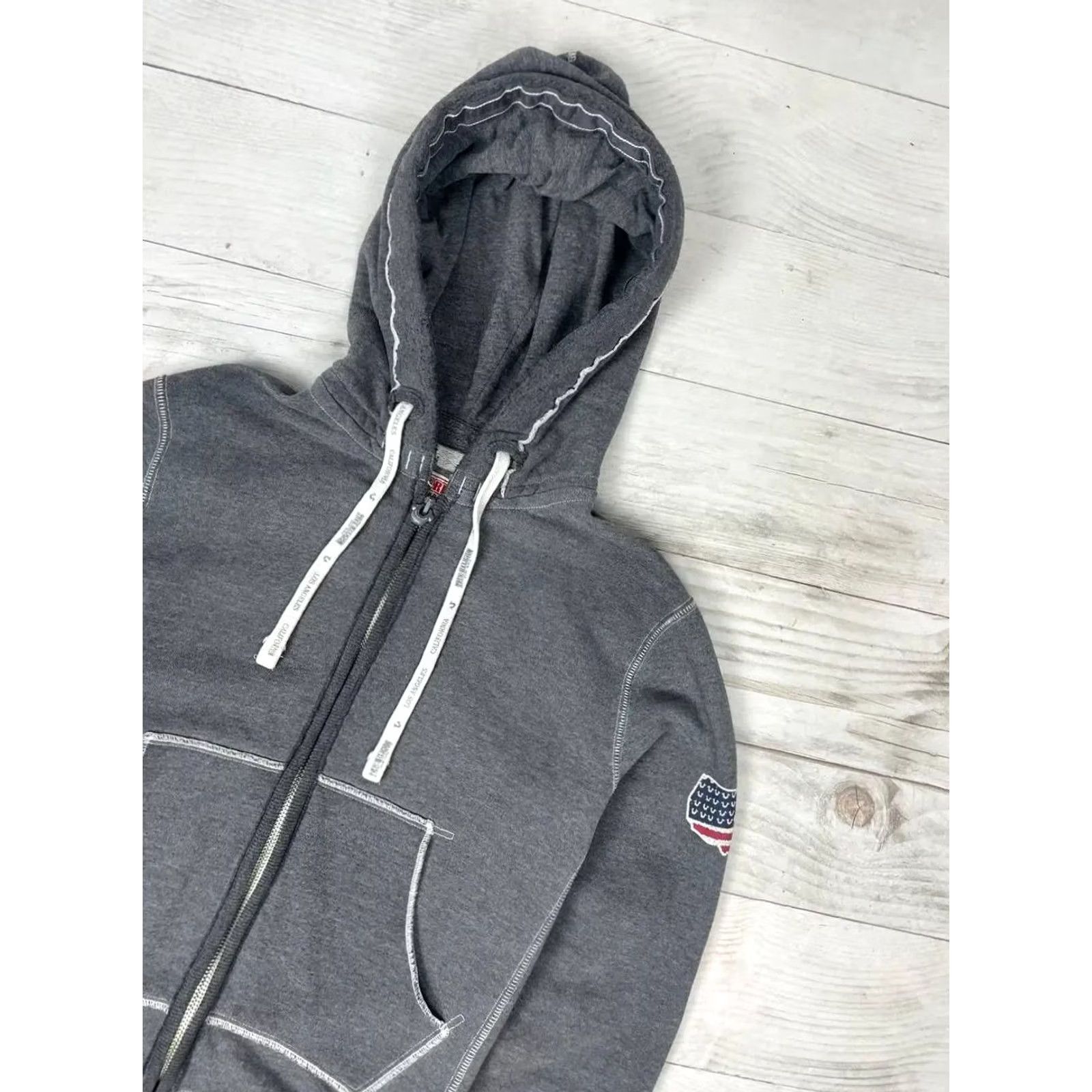 True Religion True Religion Hoodie Full Zip California USA Flag Men Sz M gray Size US M / EU 48-50 / 2 - 3 Thumbnail