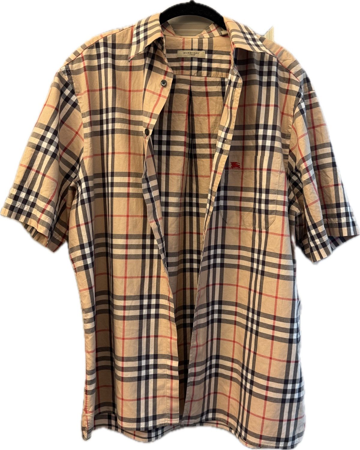 Burberry Burberry Cotton Check Short Sleeve Button Up Size US L / EU 52-54 / 3 - 1 Thumbnail